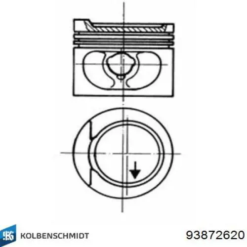 347602 Knecht-Mahle поршень в комплекте на 1 цилиндр, 2-й ремонт (+0,50)