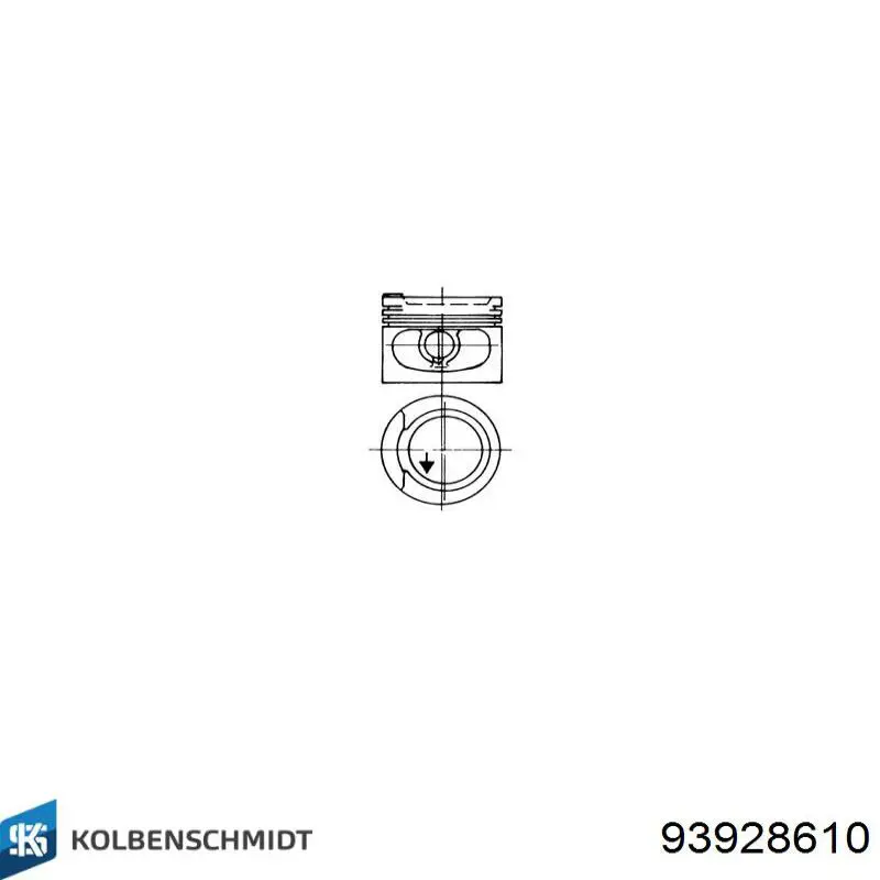 93928610 Kolbenschmidt поршень в комплекте на 1 цилиндр, 1-й ремонт (+0,25)