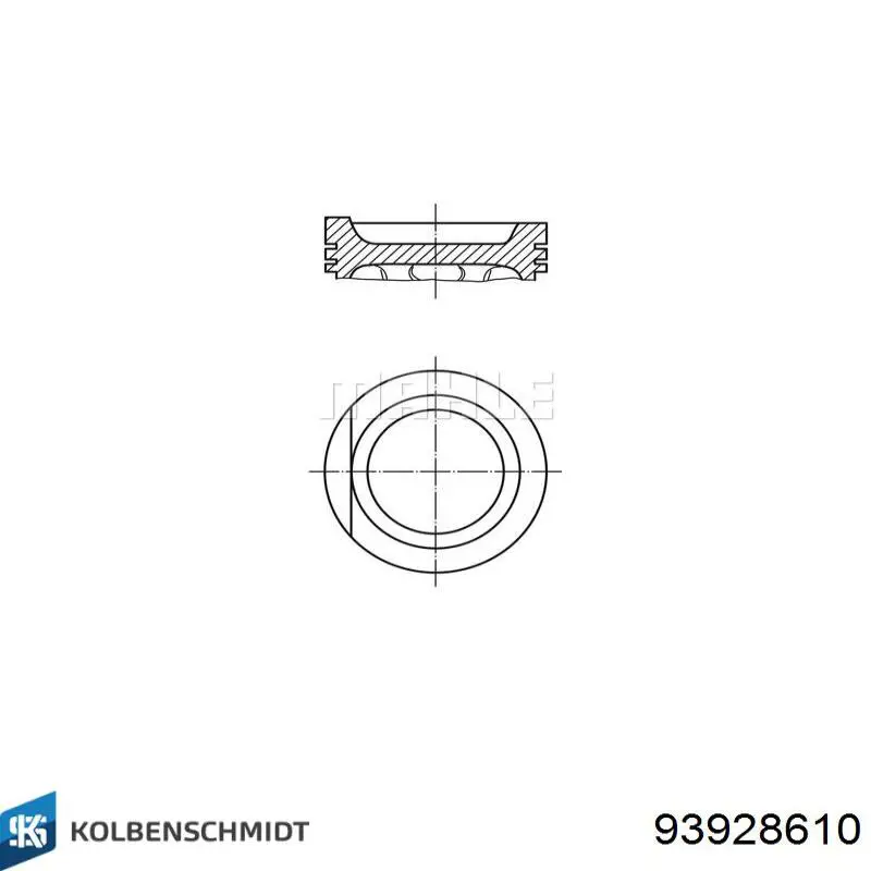Купить 93928610 Kolbenschmidt Поршень в комплекте на 1 цилиндр, 1-й ремонт (+0,25)
