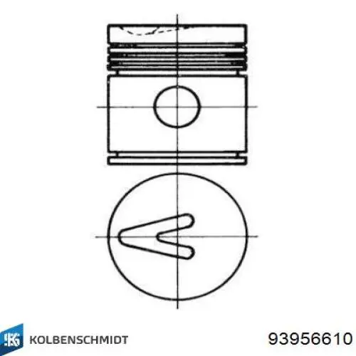 Поршень в комплекте на 1 цилиндр, 2-й ремонт (+0,50) Kolbenschmidt 93956610 цена, от  USD