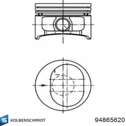 Поршень в комплекте на 1 цилиндр, 2-й ремонт (+0,50) 94865620 Kolbenschmidt