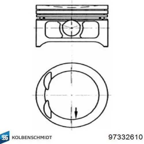 Поршень на 1 цилиндр, 2-й ремонт 90487102 Opel