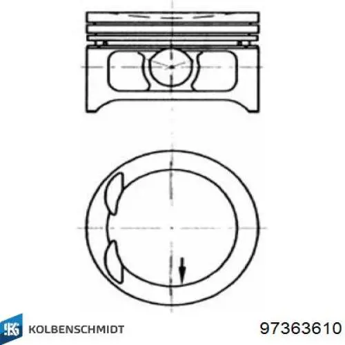 Pistón completo para 1 cilindro, cota de reparación + 0,50 mm 97363610 Kolbenschmidt