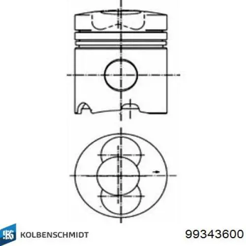 Поршень на 1 цилиндр 99343600 Kolbenschmidt