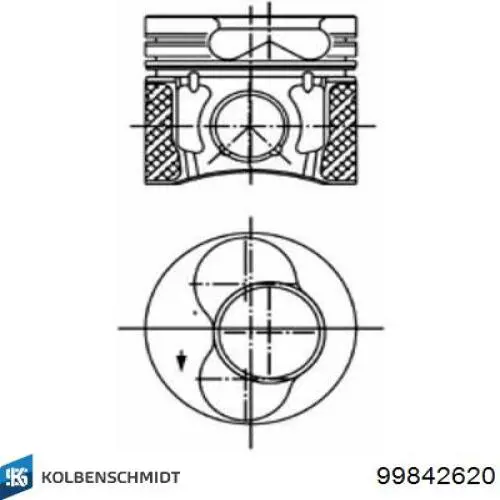 0305602 Knecht-Mahle поршень в комплекте на 1 цилиндр, 2-й ремонт (+0,50)