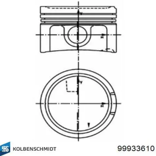99933610 Kolbenschmidt поршень в комплекте на 1 цилиндр, 1-й ремонт (+0,25)