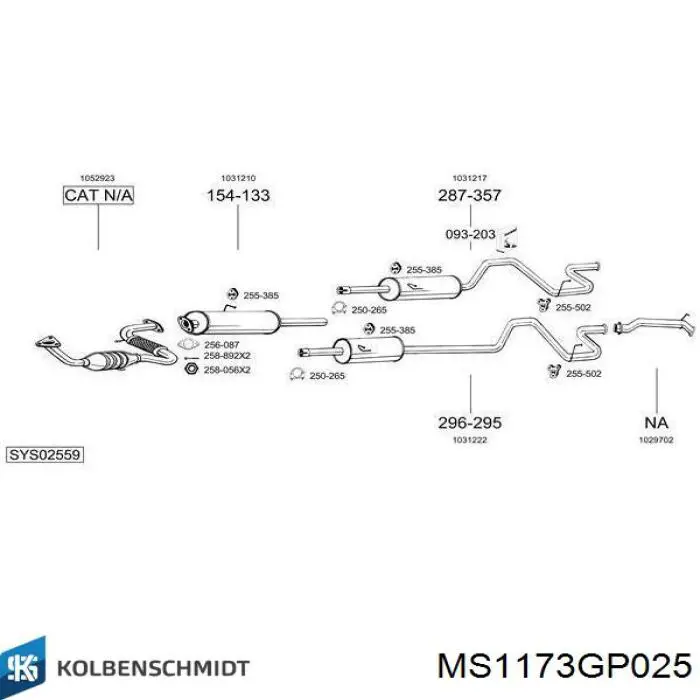 MS1173GP025 Kolbenschmidt вкладыши коленвала коренные, комплект, 1-й ремонт (+0,25)