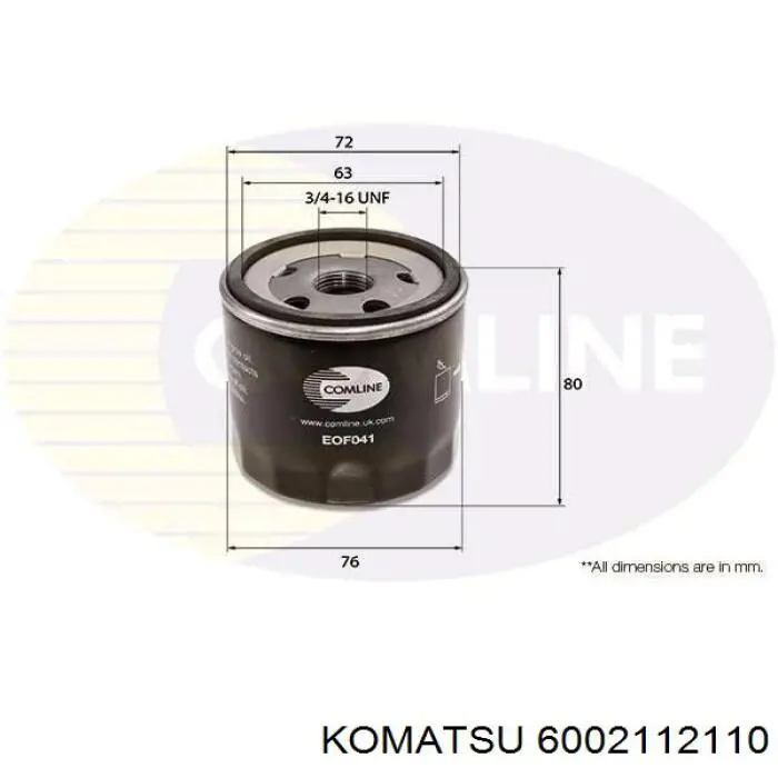 Купить 6002112110 Komatsu Фильтр центробежный очистки масла