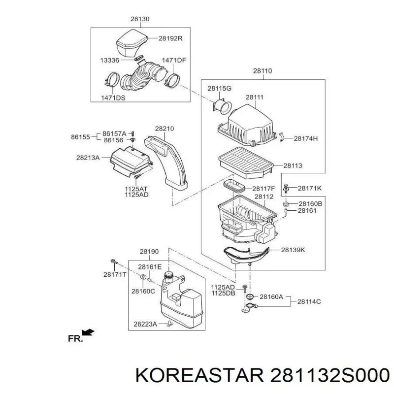 281132S000 Koreastar Воздушный фильтр двигателя
