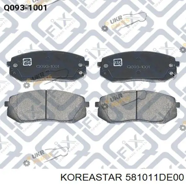 Колодки тормозные передние дисковые Koreastar 581011DE00