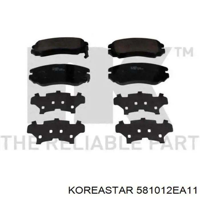 Передние тормозные колодки 581012EA11 Koreastar