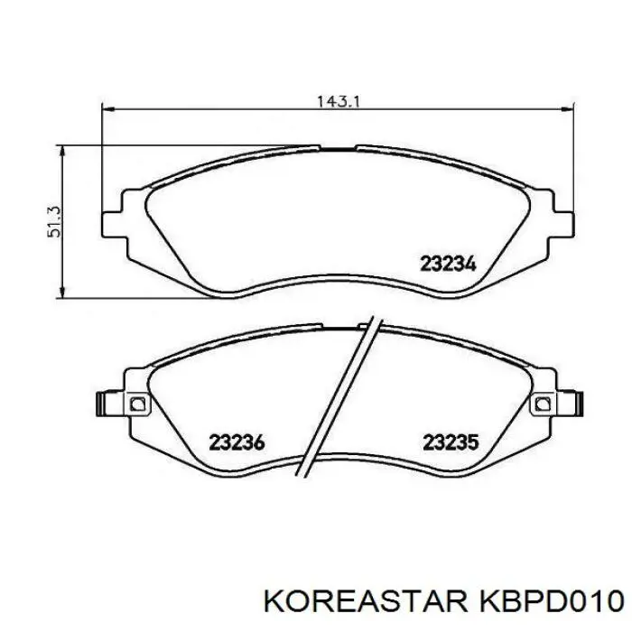 Передние тормозные колодки KBPD010 Koreastar