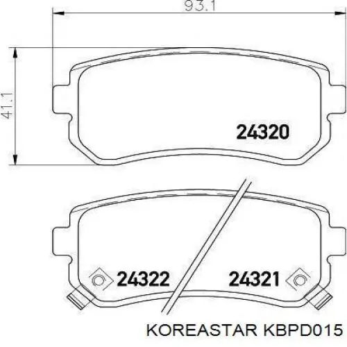 KBPD015 Koreastar Колодки передние
