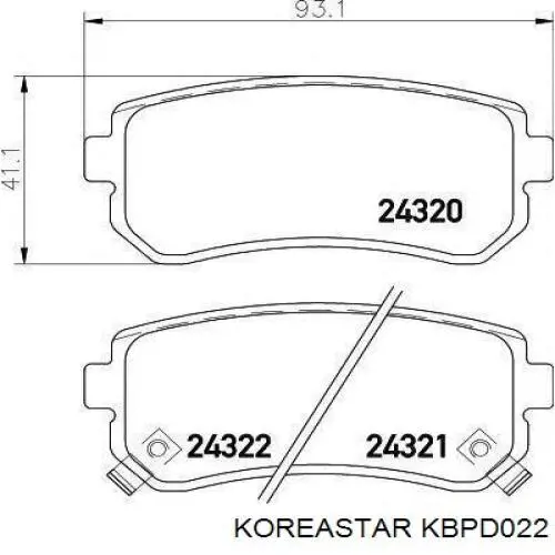 KBPD022 Koreastar Колодки передние