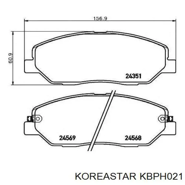 KBPH021 Koreastar колодки тормозные передние дисковые
