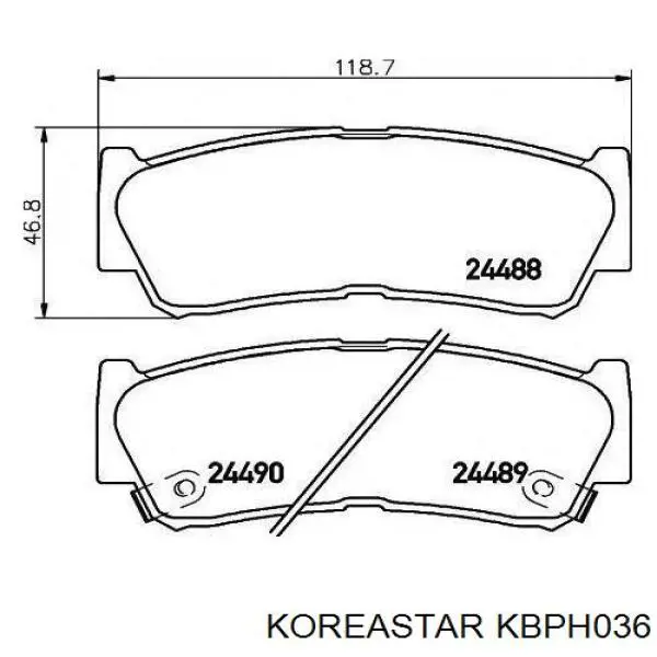 Колодки тормозные задние дисковые Koreastar KBPH036