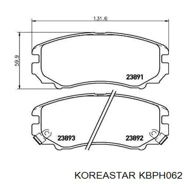 Колодки тормозные передние дисковые Koreastar KBPH062