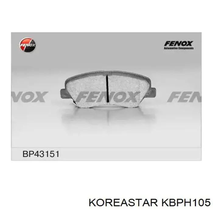 Колодки тормозные передние дисковые Koreastar KBPH105
