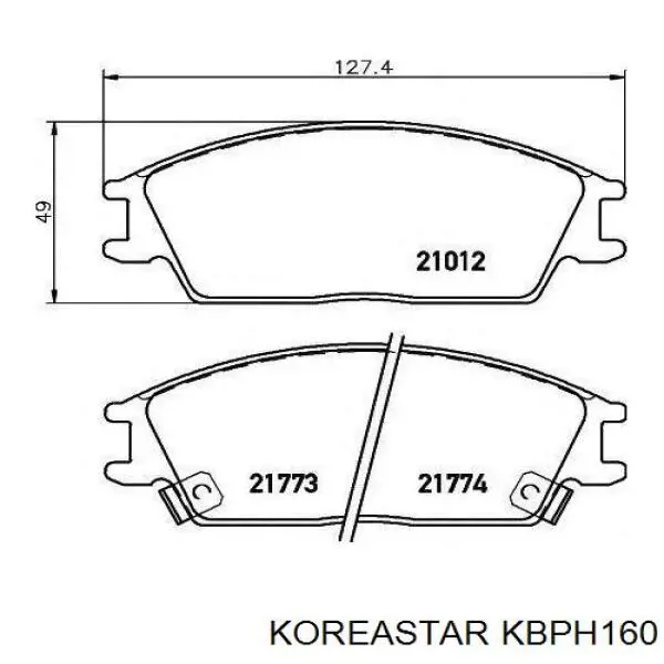 Колодки тормозные передние дисковые Koreastar KBPH160