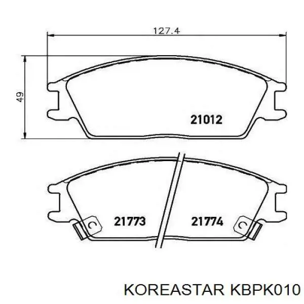 KBPK010 Koreastar колодки тормозные передние дисковые