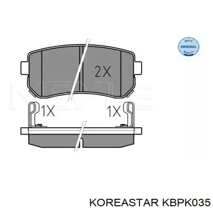 Купить KBPK035 Koreastar Колодки тормозные задние, дисковые