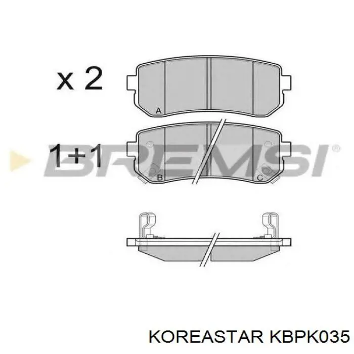 KBPK035 Koreastar Колодки тормозные дисковые комплект