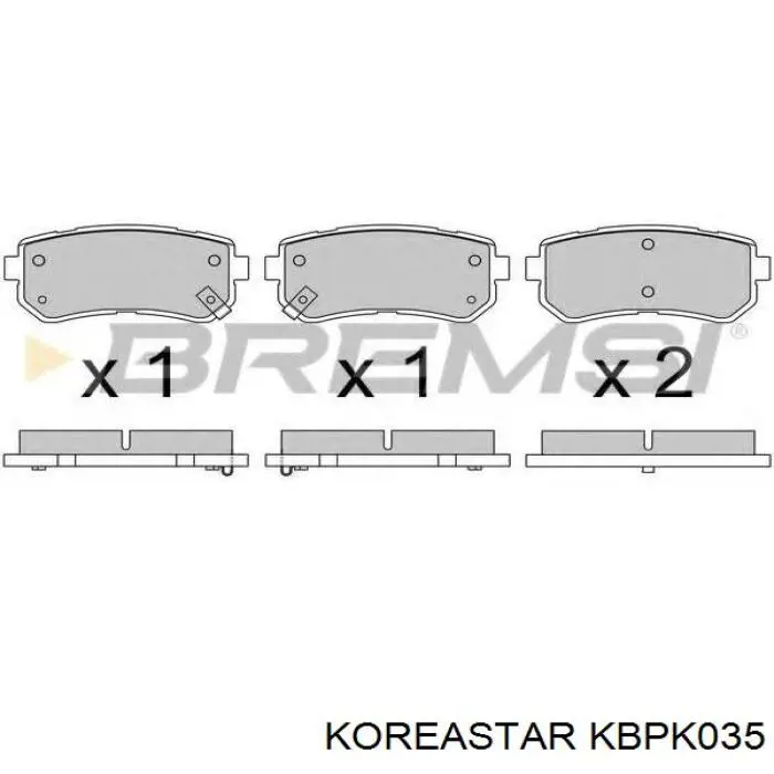 Колодки дисковые  Koreastar KBPK035 цена, от 13.31 USD