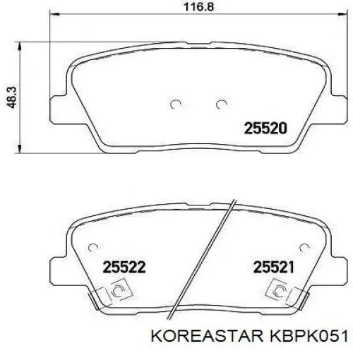 KBPK051 Koreastar колодки тормозные задние дисковые