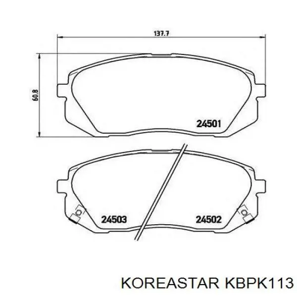 Колодки тормозные передние дисковые Koreastar KBPK113