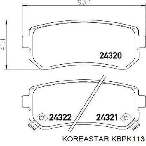 KBPK113 Koreastar Колодки передние