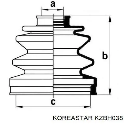 Пыльник ШРУСа передней полуоси наружный Koreastar KZBH038