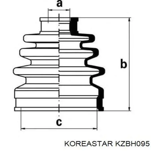 KZBH-095 Koreastar пыльник шруса передней полуоси наружный