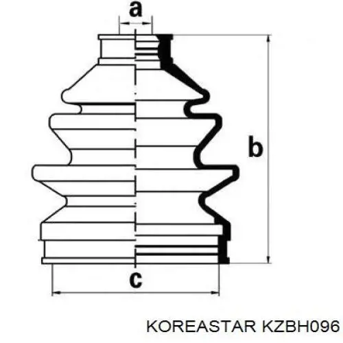 KZBH096 Koreastar пыльник шруса передней полуоси наружный