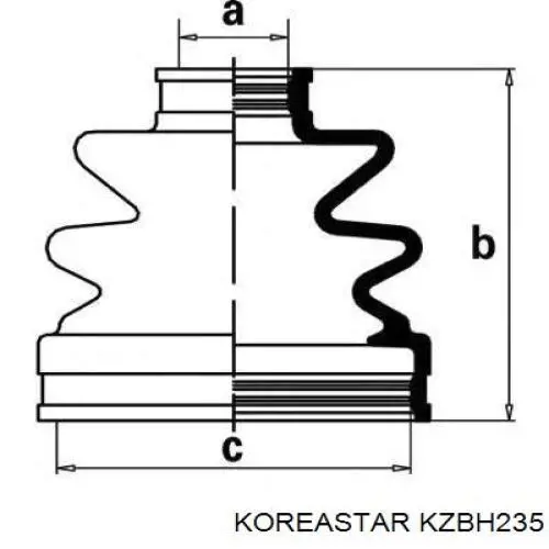 Пыльник ШРУСа передней полуоси внутренний Koreastar KZBH235