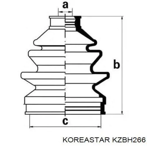 KZBH266 Koreastar пыльник шруса передней полуоси внутренний