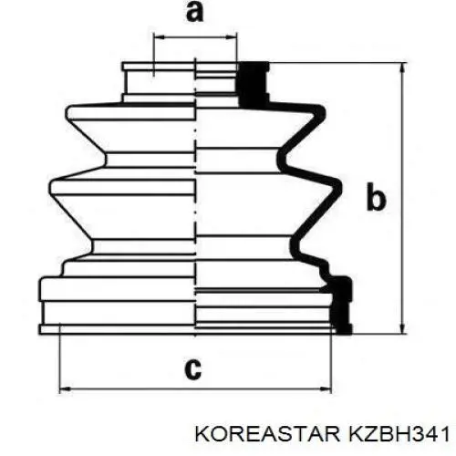Пыльник ШРУСа передней полуоси наружный Koreastar KZBH341