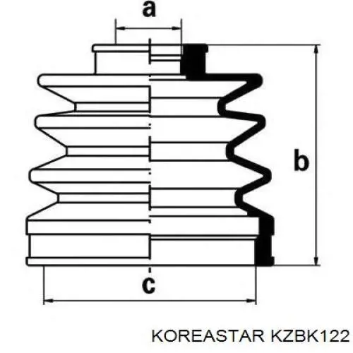 Пыльник ШРУСа передней полуоси наружный Koreastar KZBK122