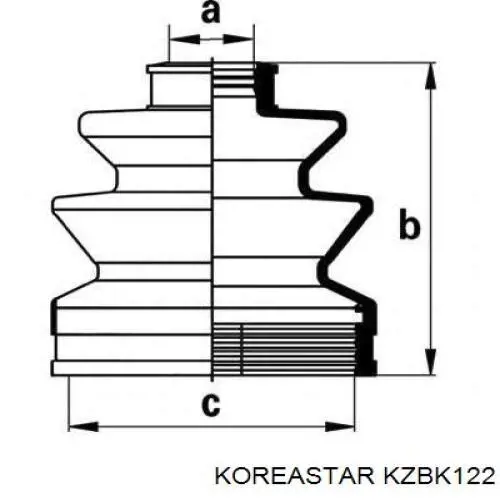 Пыльник ШРУСа наружный KZBK122 Koreastar