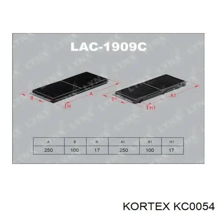 KC0054 Kortex фильтр салона