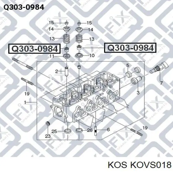 KOVS018 KOS сальник клапана (маслосъемный, впуск/выпуск)