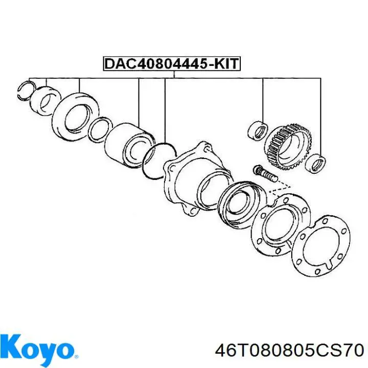46T080805CS70 Koyo Подшипник ступицы задней