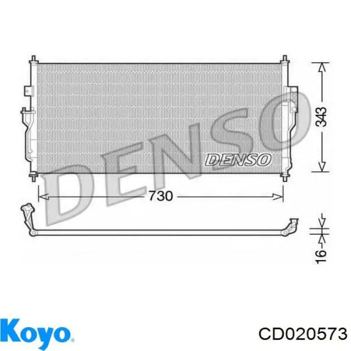 Радиатор кондиционера CD020573 Koyo