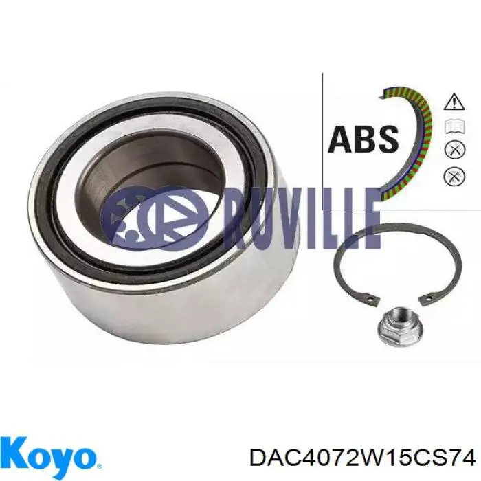 DAC4072W15CS74 Koyo Подшипник ступицы передней