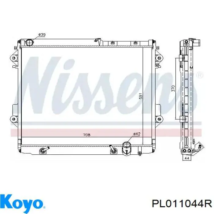 Купить PL011044R Koyo Радиатор водяной
