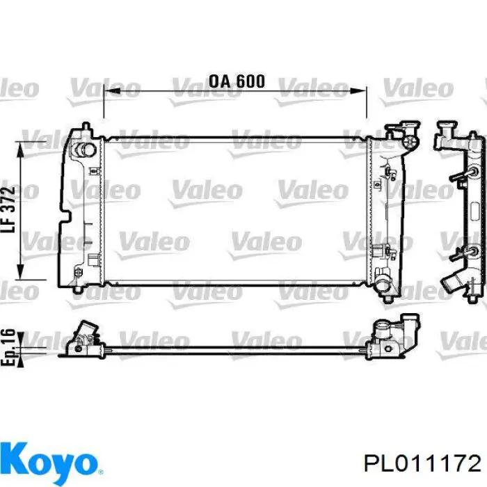 Радиатор охлаждения Toyota 1640021240