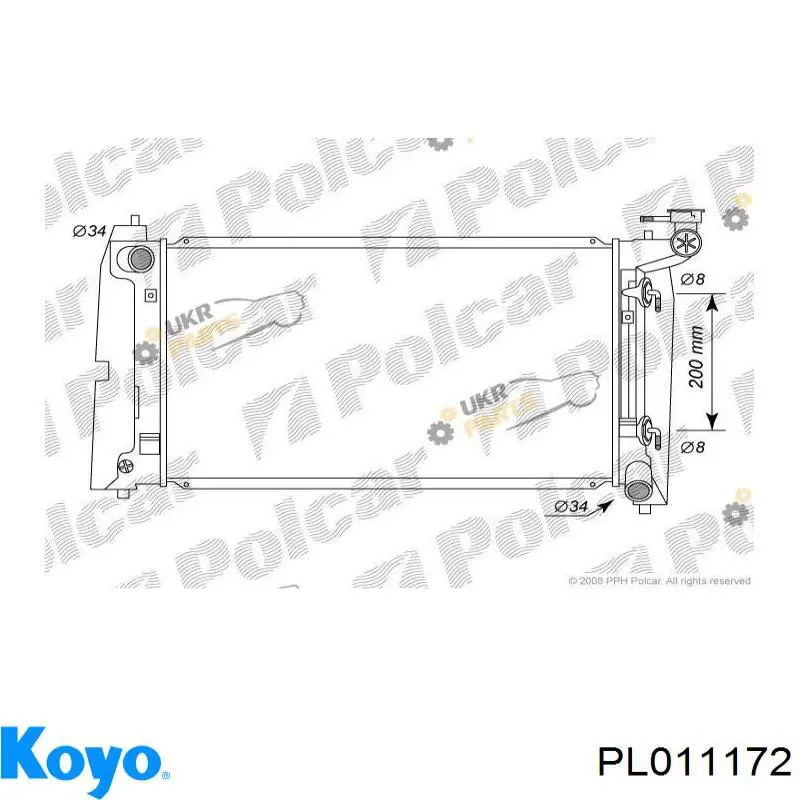 Радиатор 1640021240 Toyota