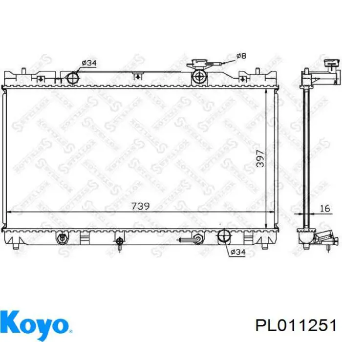 Радиатор PL011251 Koyo