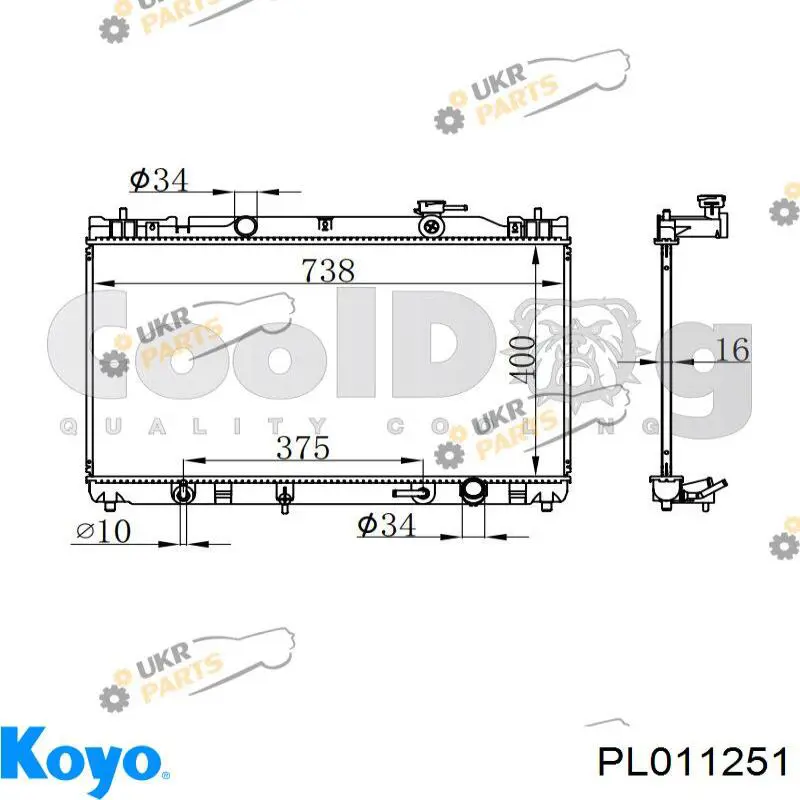 Купить 164000H080 Toyota Радиатор водяной
