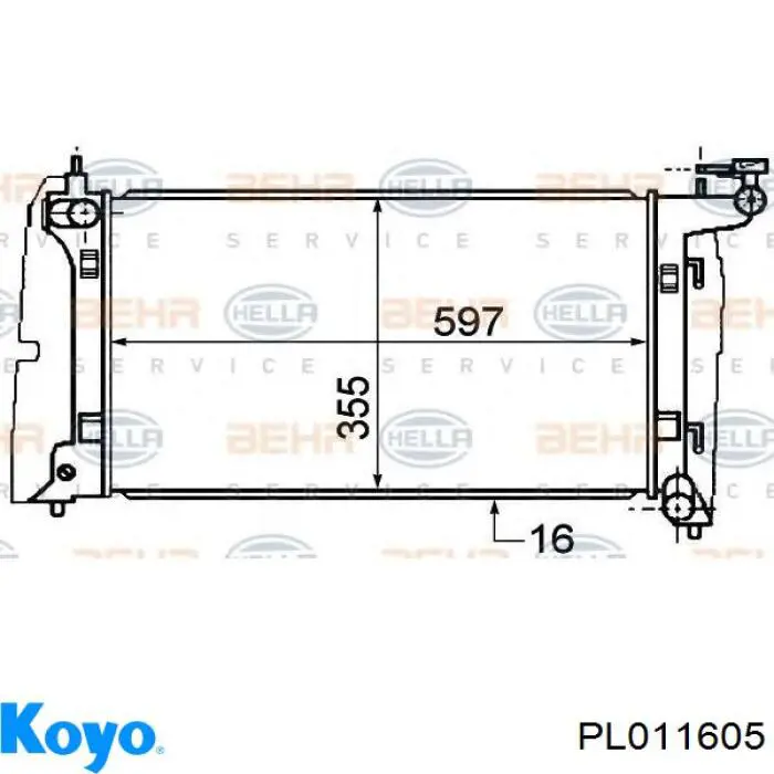 Радиатор 16410YZZ07 Toyota