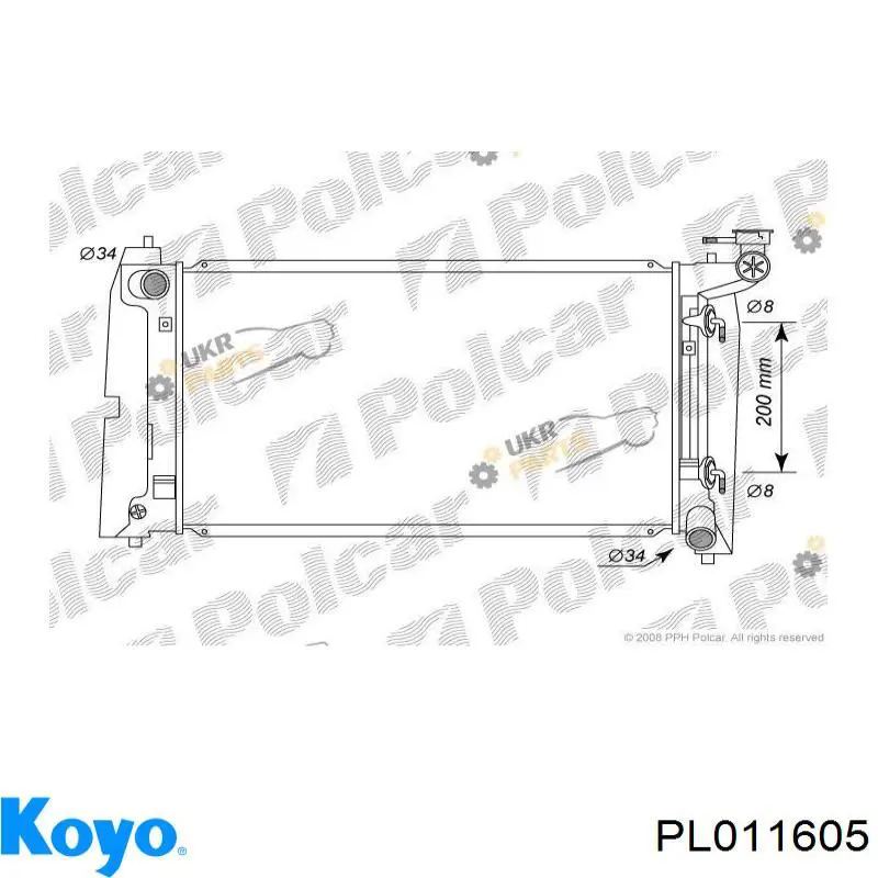 Радиатор охлаждения двигателя Toyota 16410YZZ07 цена, от 73.08 USD